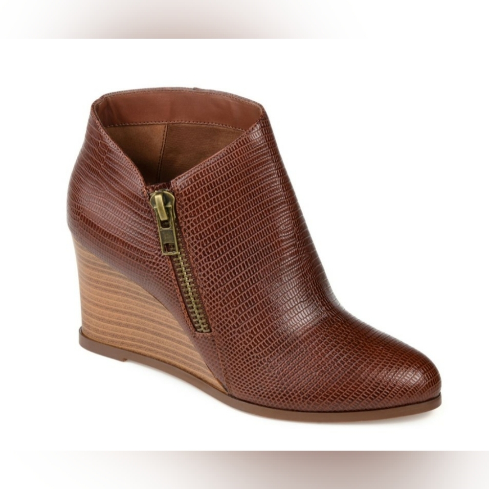 Journee Collection Comfort Glam Wedge Booties NIB
